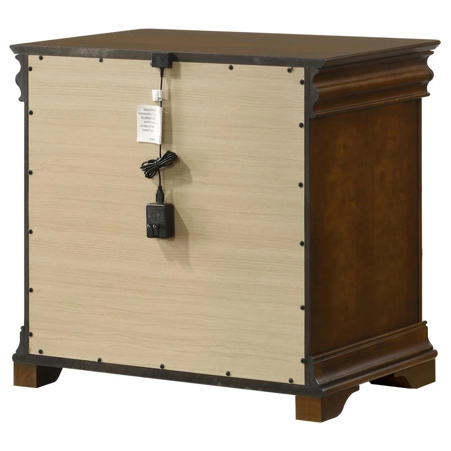 Garland - 3-Drawer Nightstand Bedside Table - Brown Cherry - Image 8