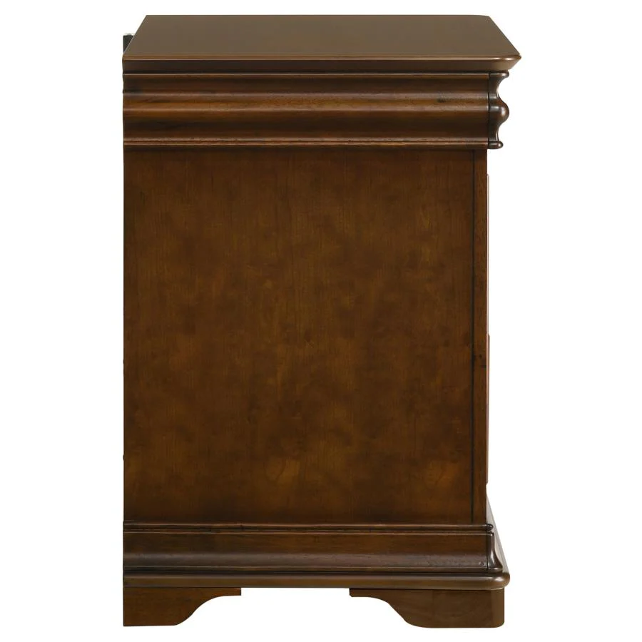 Garland - 3-Drawer Nightstand Bedside Table - Brown Cherry - Image 9