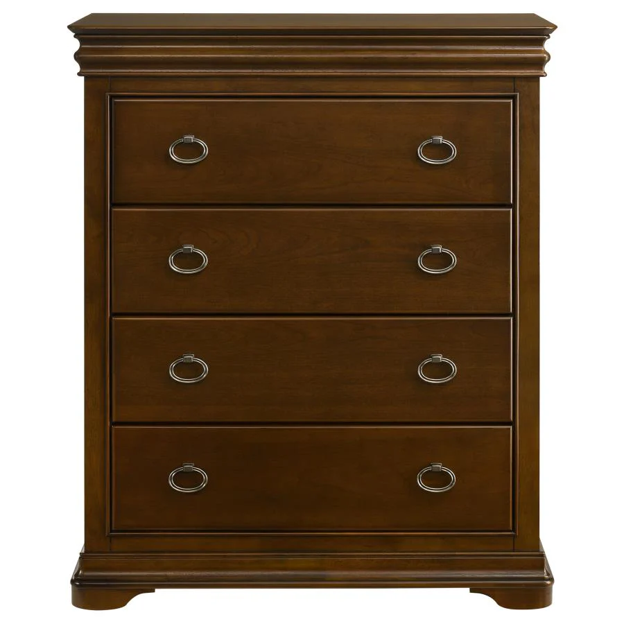Garland - 4-Drawer Bedroom Chest Of Drawers - Brown Cherry - Image 3