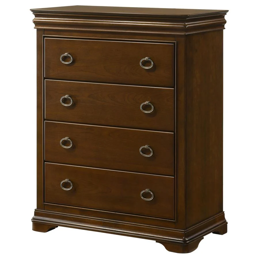 Garland - 4-Drawer Bedroom Chest Of Drawers - Brown Cherry - Image 4