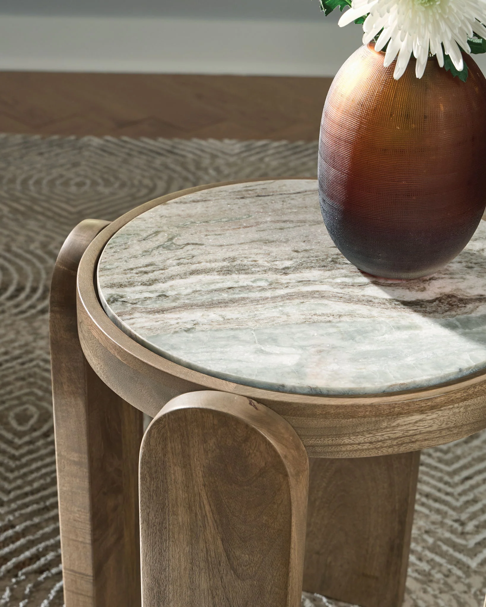 Gavrilley - Accent Table - Gray / White / Brown - Image 5