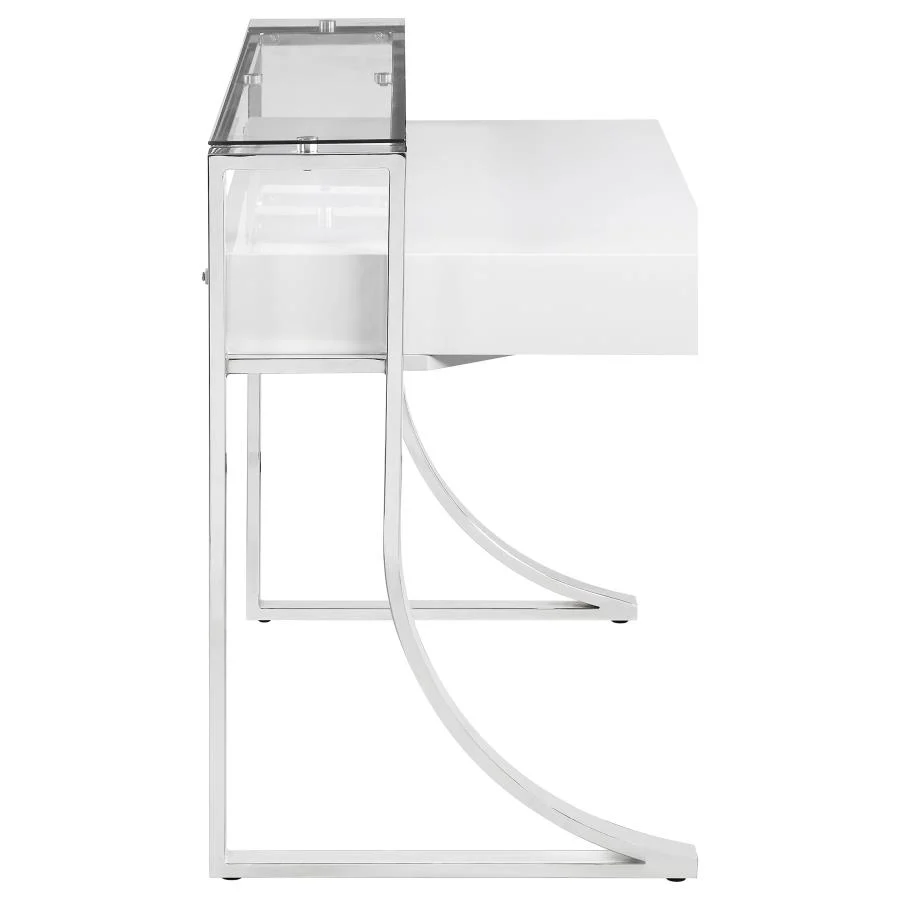 Gemma - 2-Drawer Writing Desk - White High Gloss - Image 9