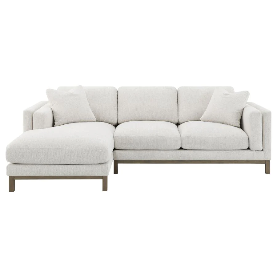 Geneva - Boucle Upholstered Sectional Chaise Sofa - Sand - Image 6