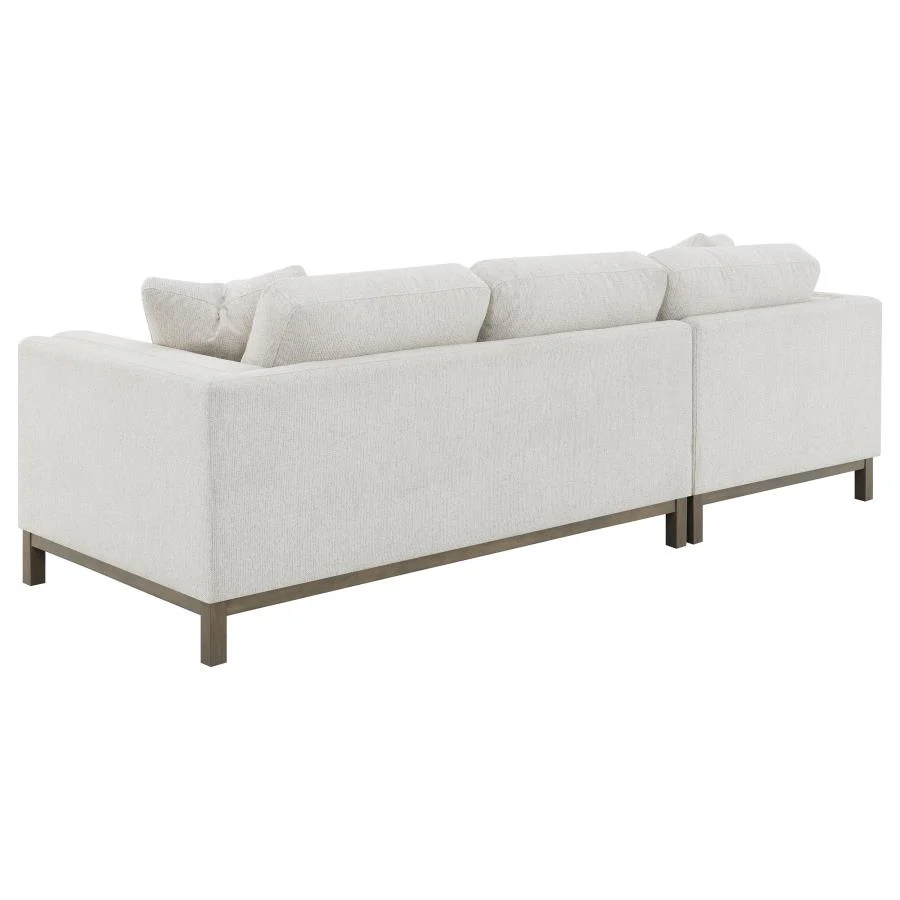 Geneva - Boucle Upholstered Sectional Chaise Sofa - Sand - Image 8