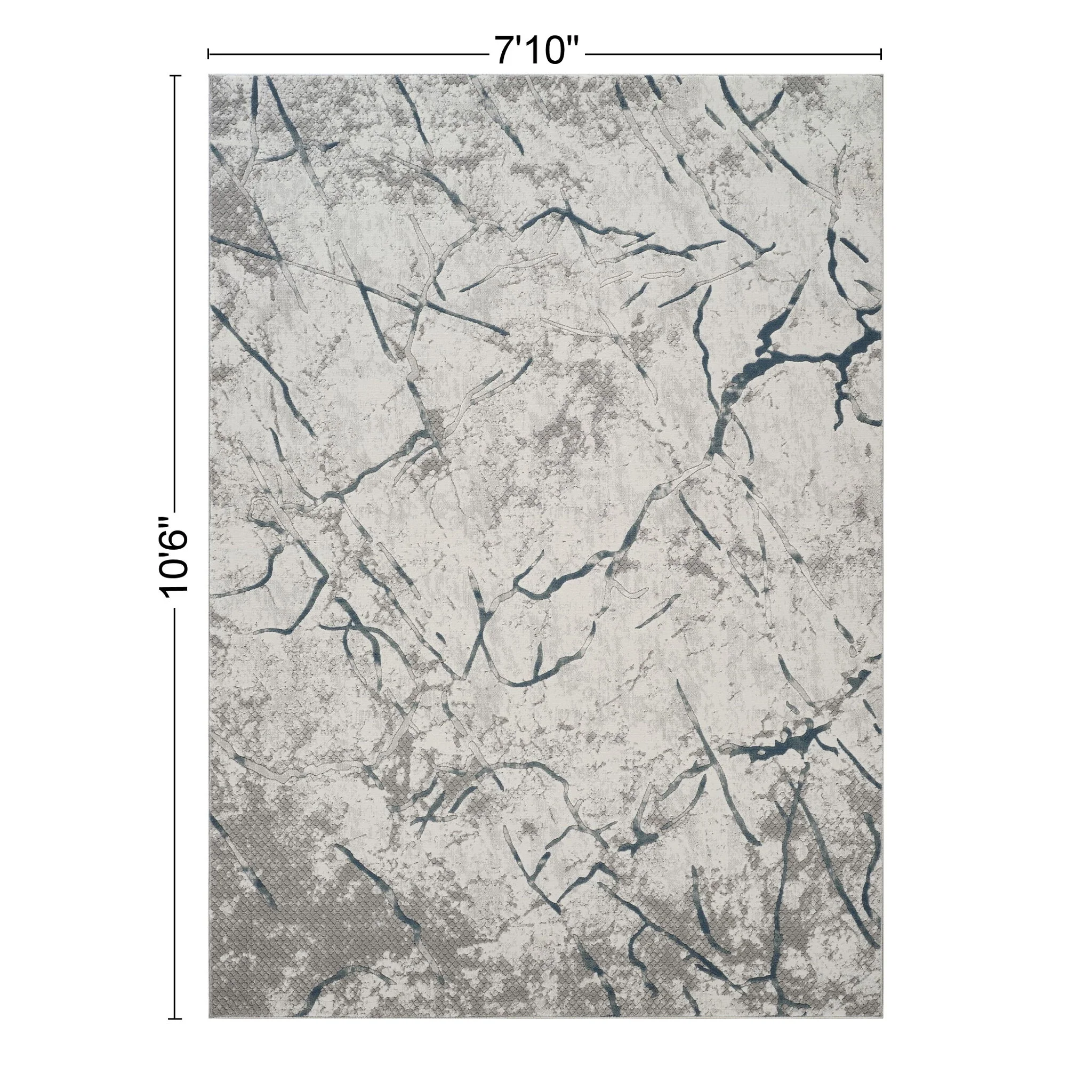 Geometrix - 7'10" X 10'6" Area Rug, Geometric 3D Effect - Ivory / Gray - Image 4