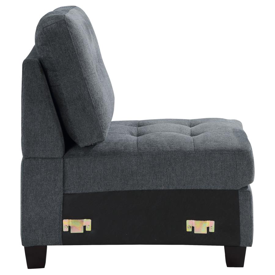 Georgina Upholstered Armless Chair Steel Grey - Image 3