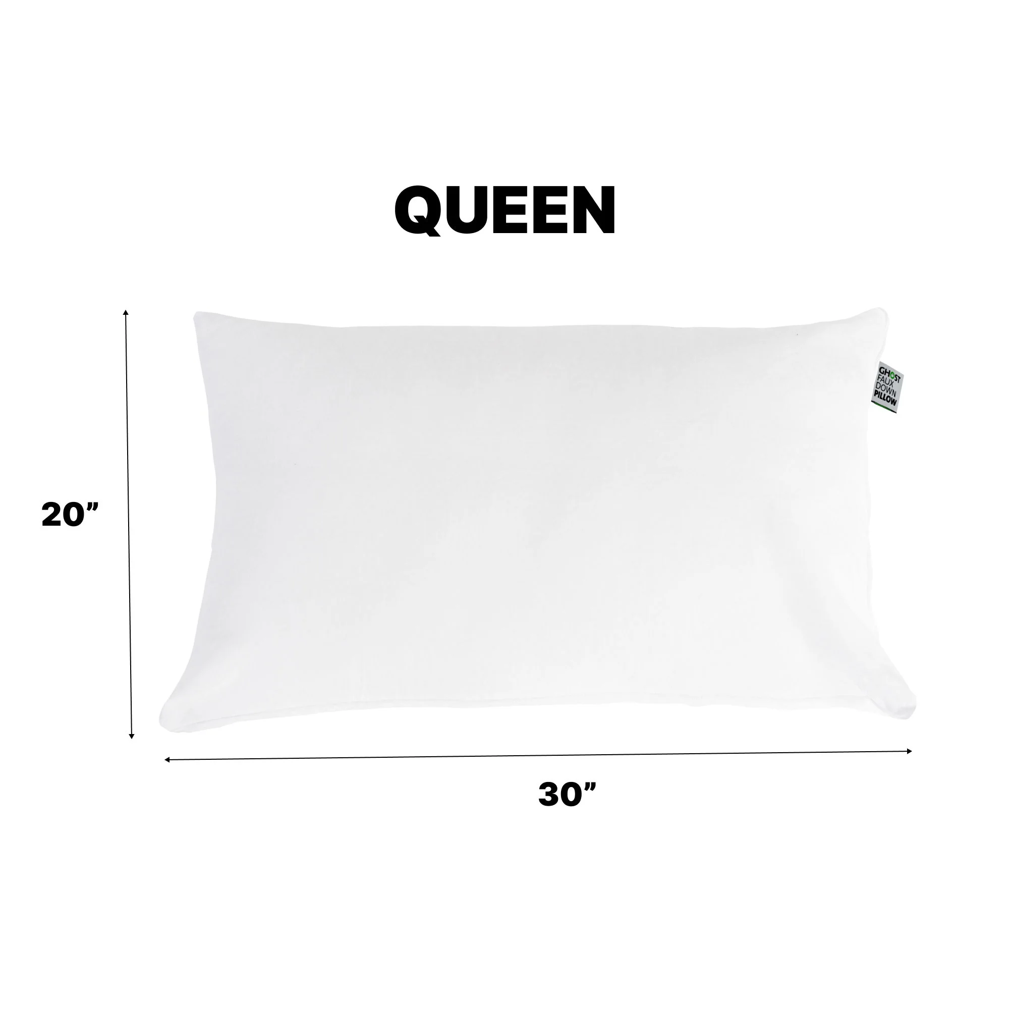 Ghostpillow - Faux Down Luxury Pillow With Microfiber Gel Clusters, Cotton Cover - White - Image 4