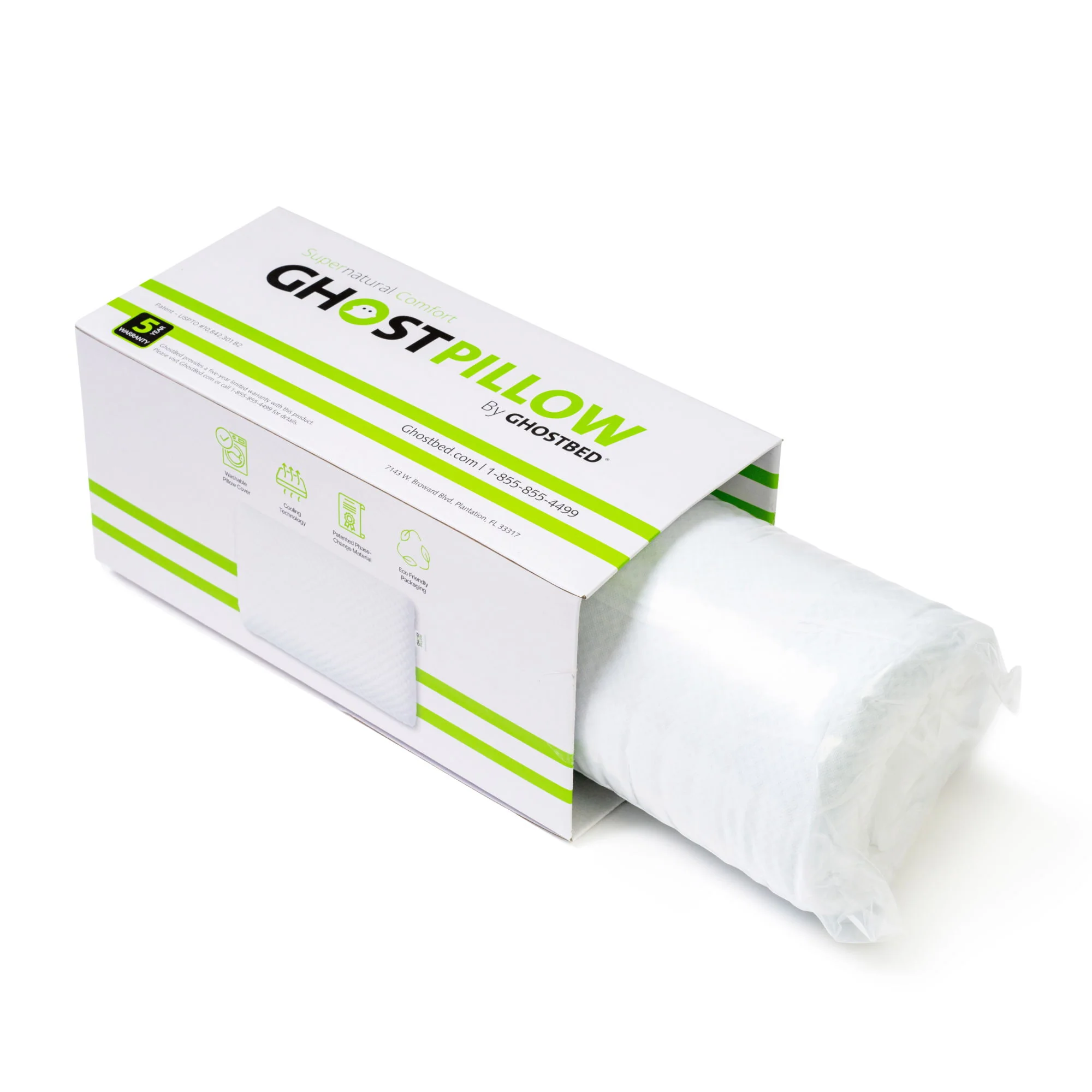 Ghostpillow - Gel Memory Foam Pillow With Cooling Technology, Made Of High Performance Foam - White - Image 4