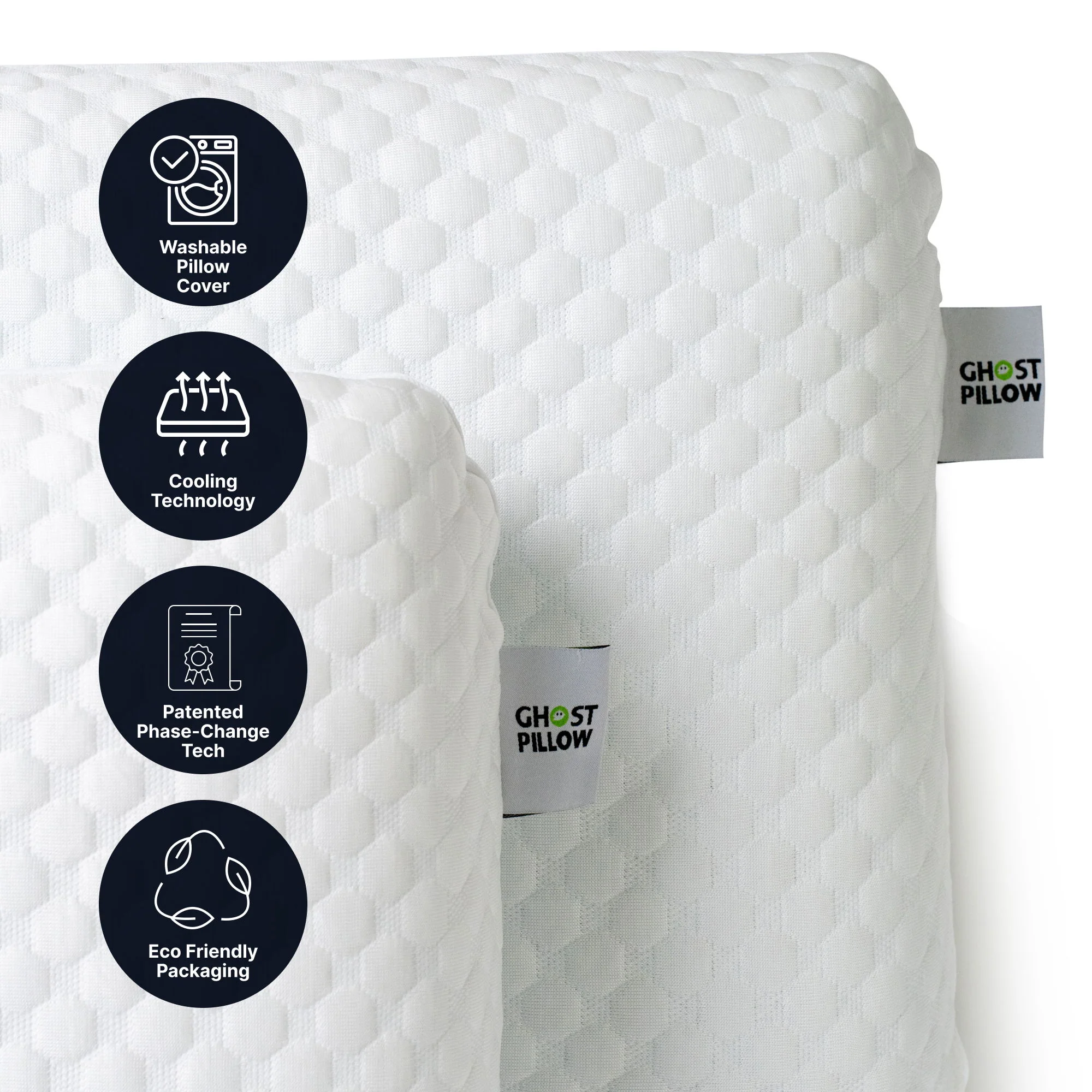 Ghostpillow - Gel Memory Foam Pillow With Cooling Technology, Made Of High Performance Foam - White - Image 7