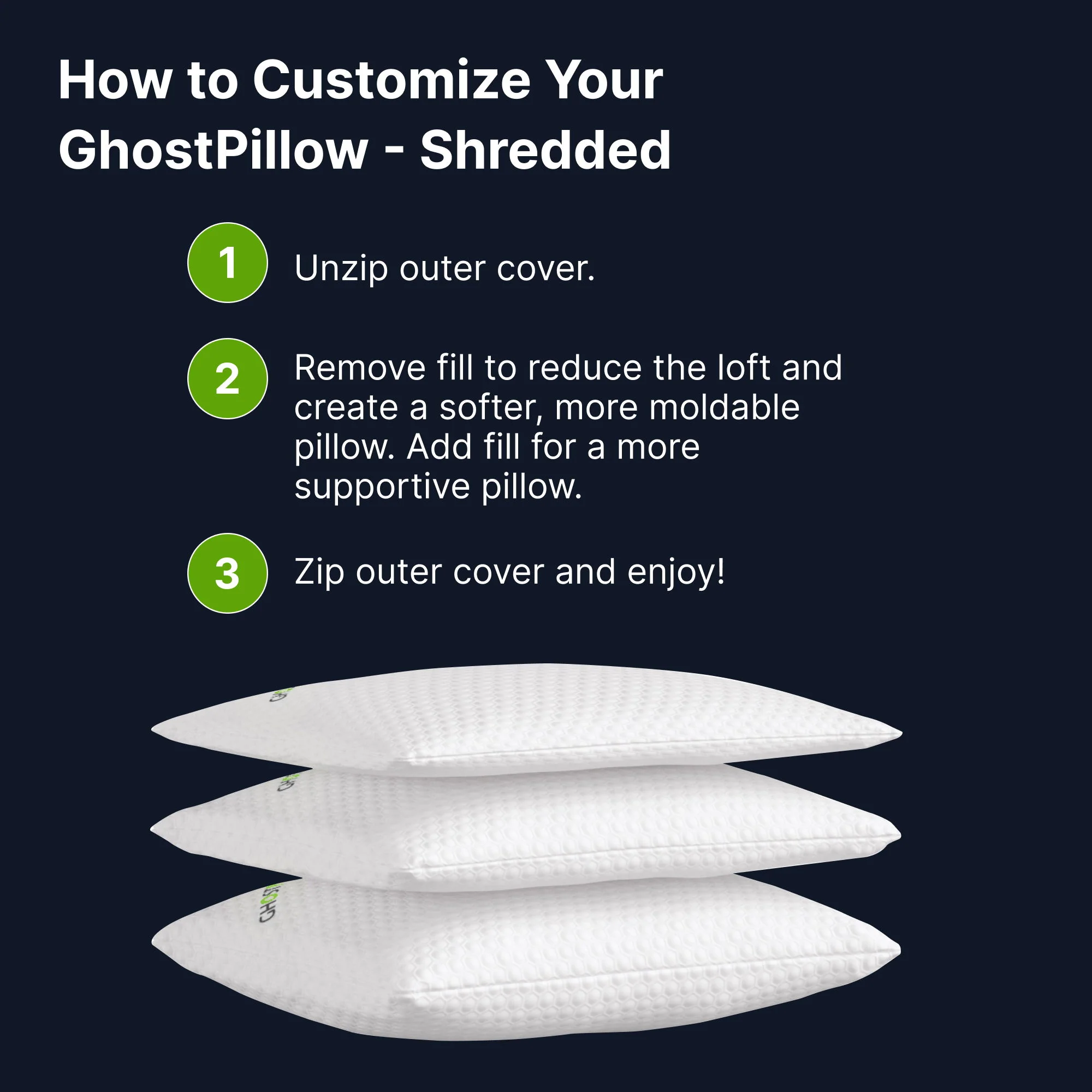Ghostpillow Shredded - Customizable Soft Fluffy Gel Memory Foam & Siliconized Pillow - Image 10