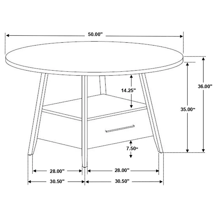 Gibson Round 50-inch Counter Height Dining Table Yukon Oak - Image 6