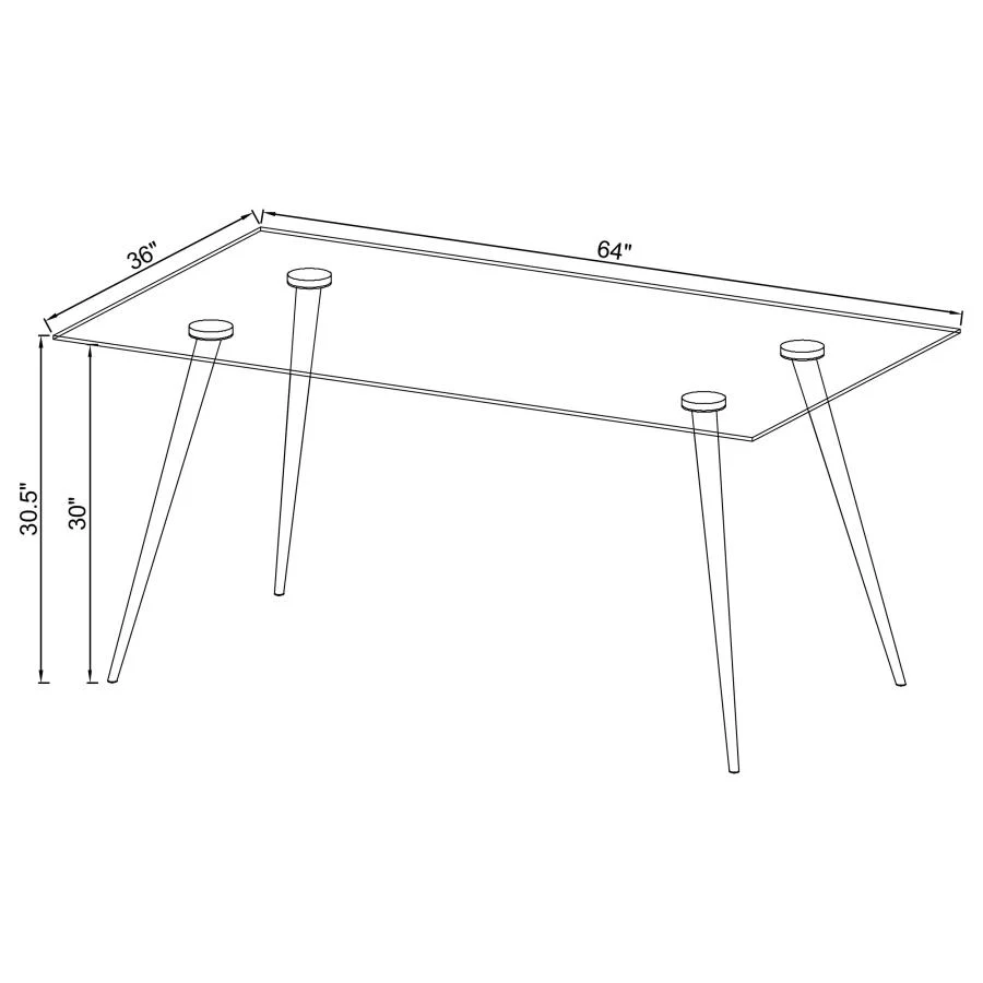Gilman - Rectangular 64-inch Glass Top Dining Table - Image 10