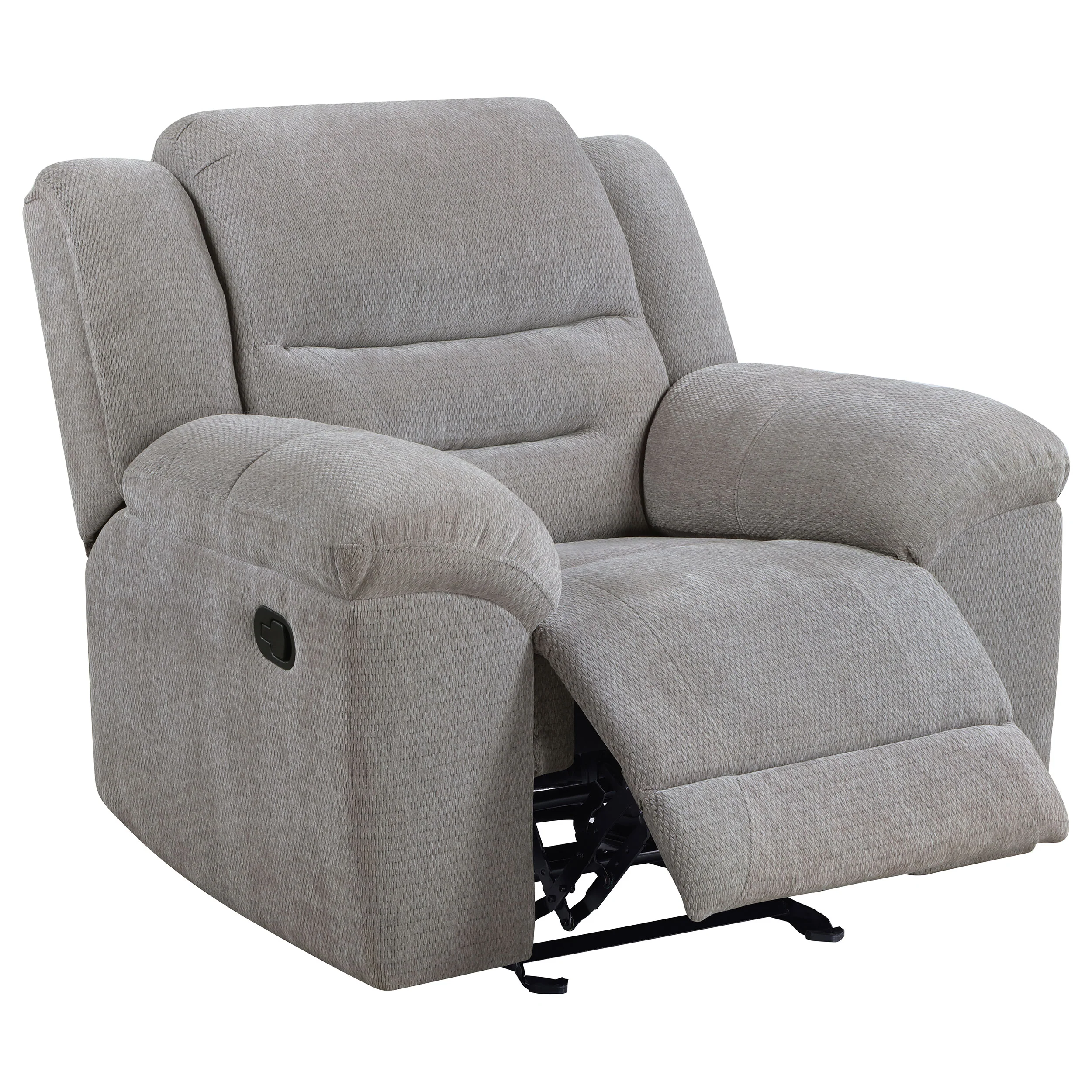 Gilson - Chenille Upholstered Reclining Glider Recliner - Gray - Image 13