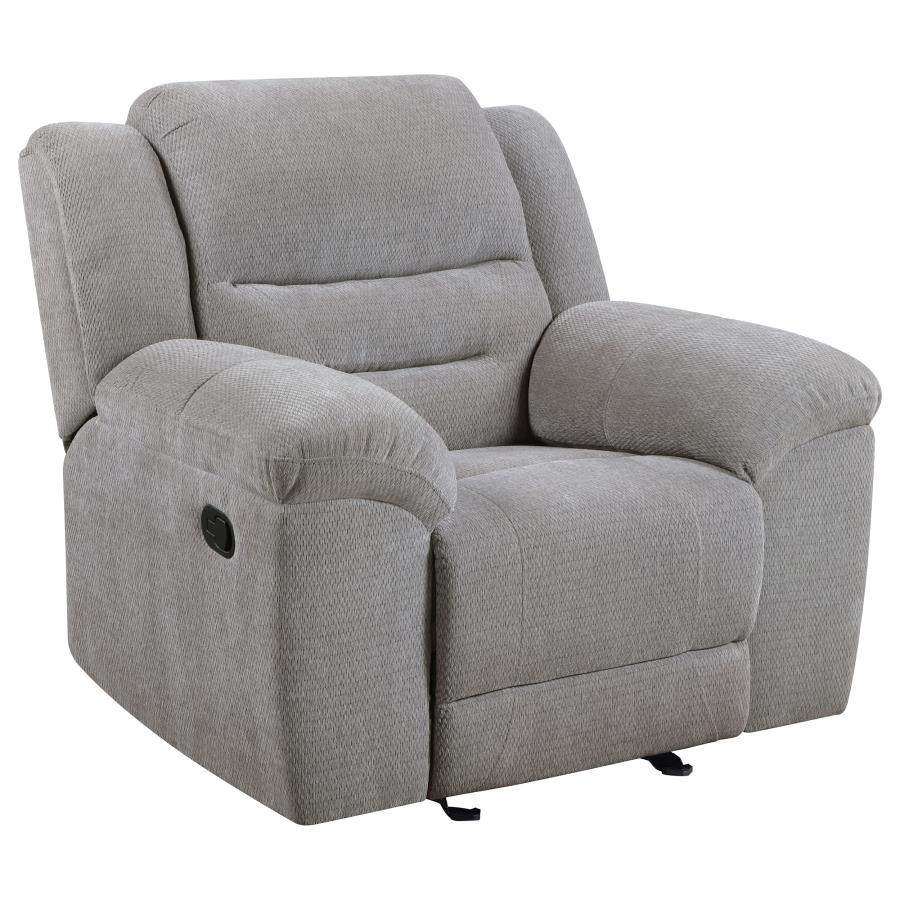 Gilson - Chenille Upholstered Reclining Glider Recliner - Gray - Image 4