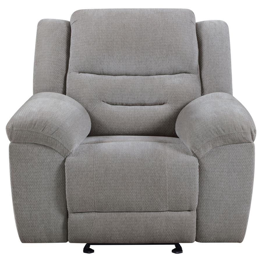 Gilson - Chenille Upholstered Reclining Glider Recliner - Gray - Image 5