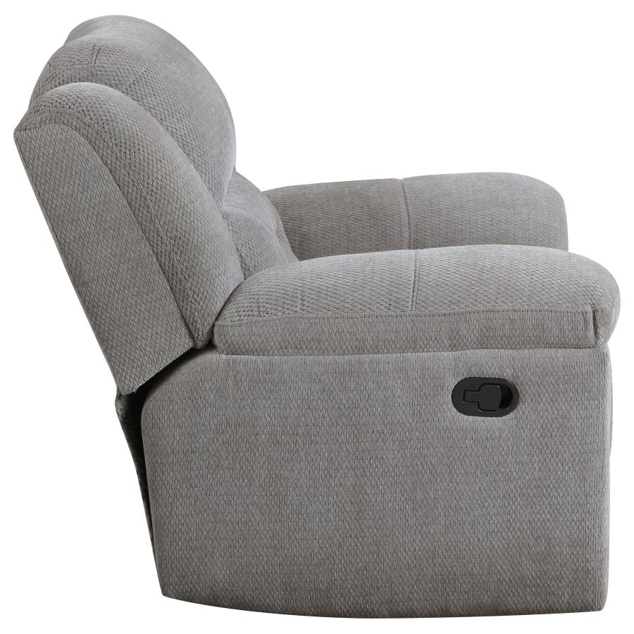 Gilson - Chenille Upholstered Reclining Glider Recliner - Gray - Image 7