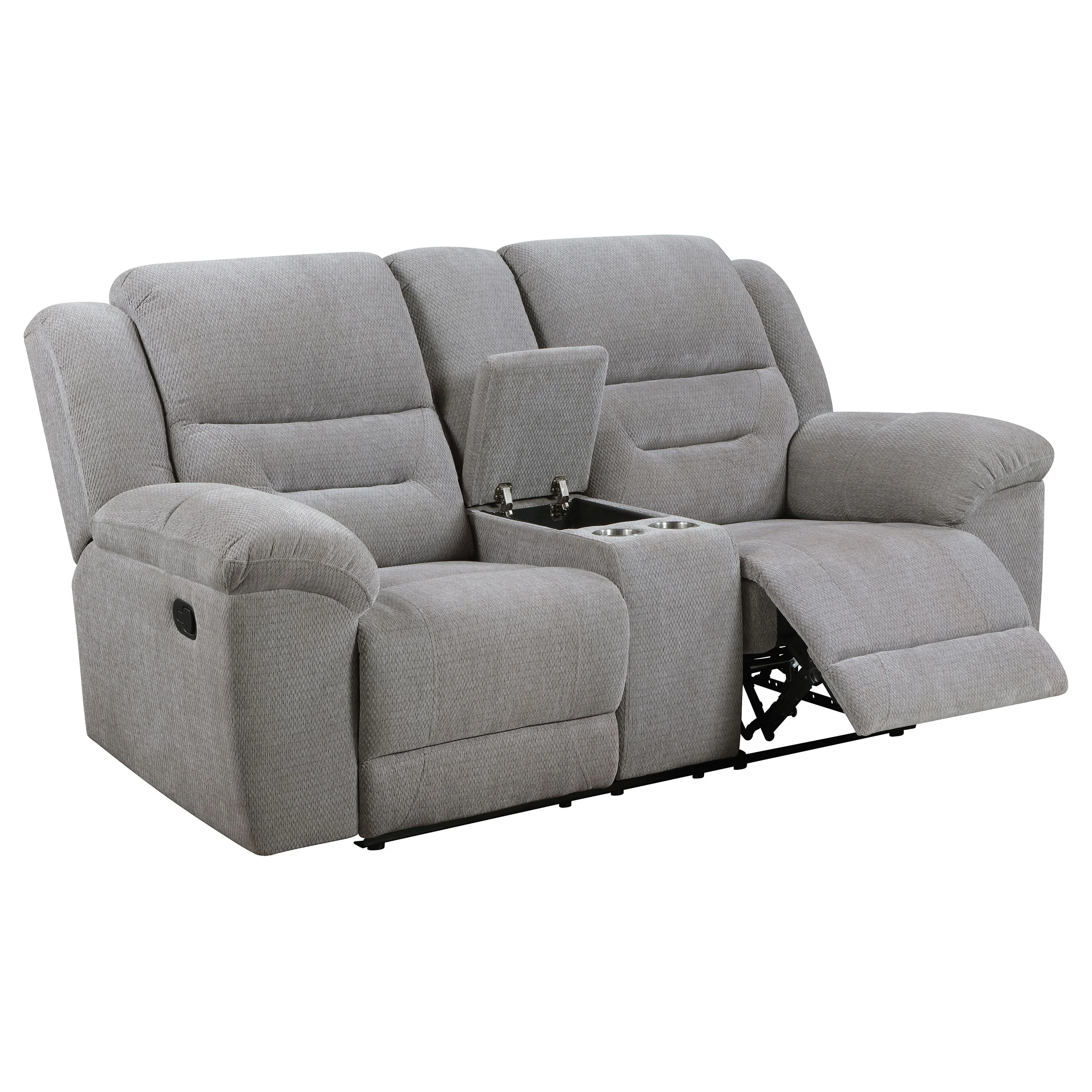 Gilson - Chenille Upholstered Reclining Loveseat - Gray - Image 15
