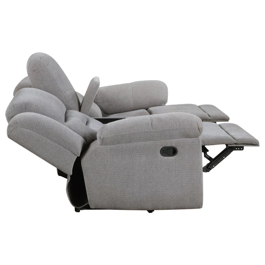 Gilson - Chenille Upholstered Reclining Loveseat - Gray - Image 8