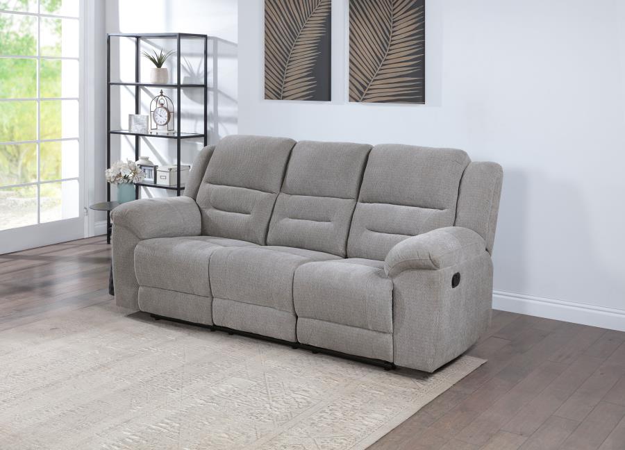 Gilson - Chenille Upholstered Reclining Sofa - Gray - Image 2