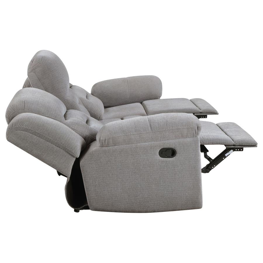 Gilson - Chenille Upholstered Reclining Sofa - Gray - Image 8