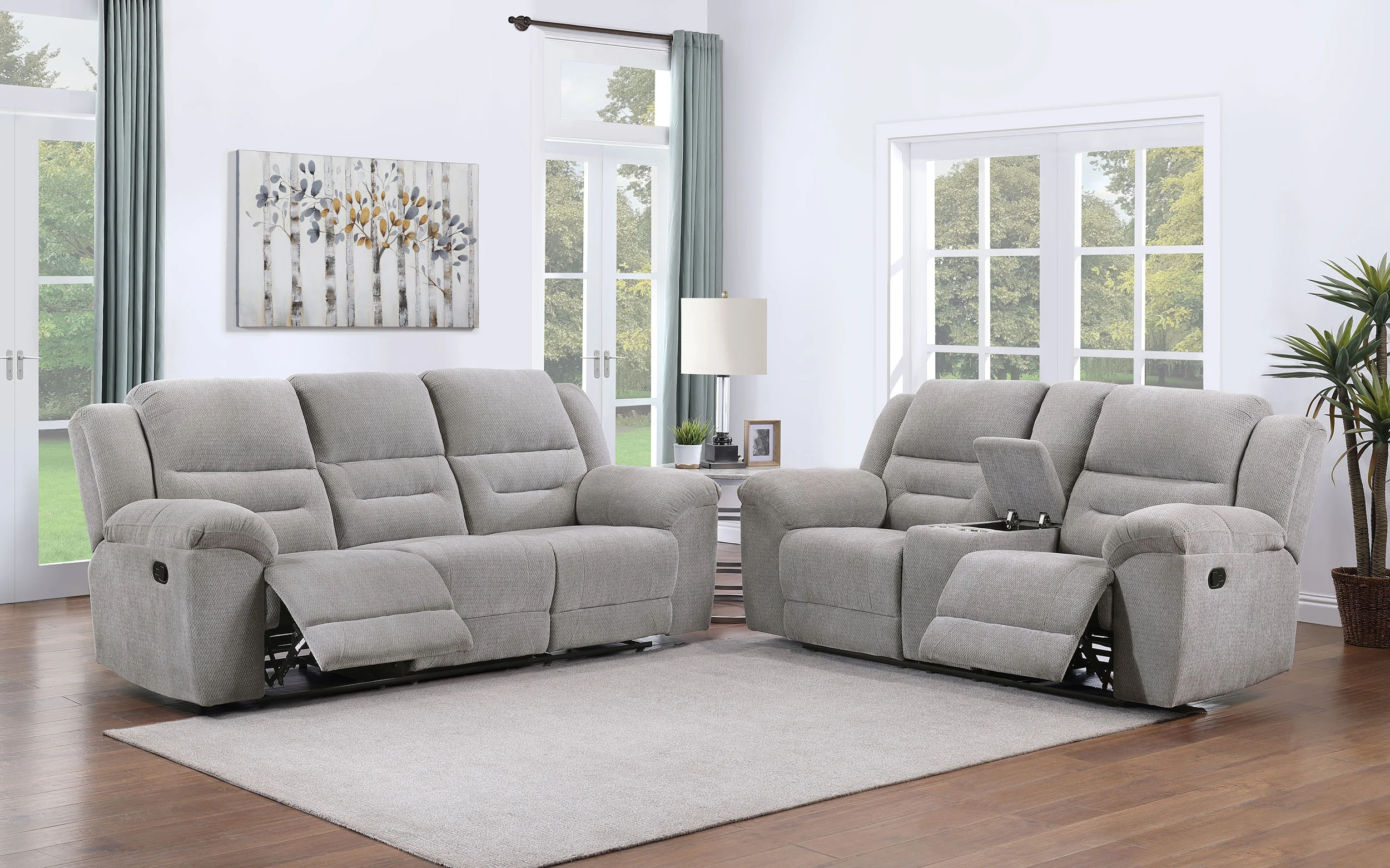 Gilson - Chenille Upholstered Sofa Set - Image 36
