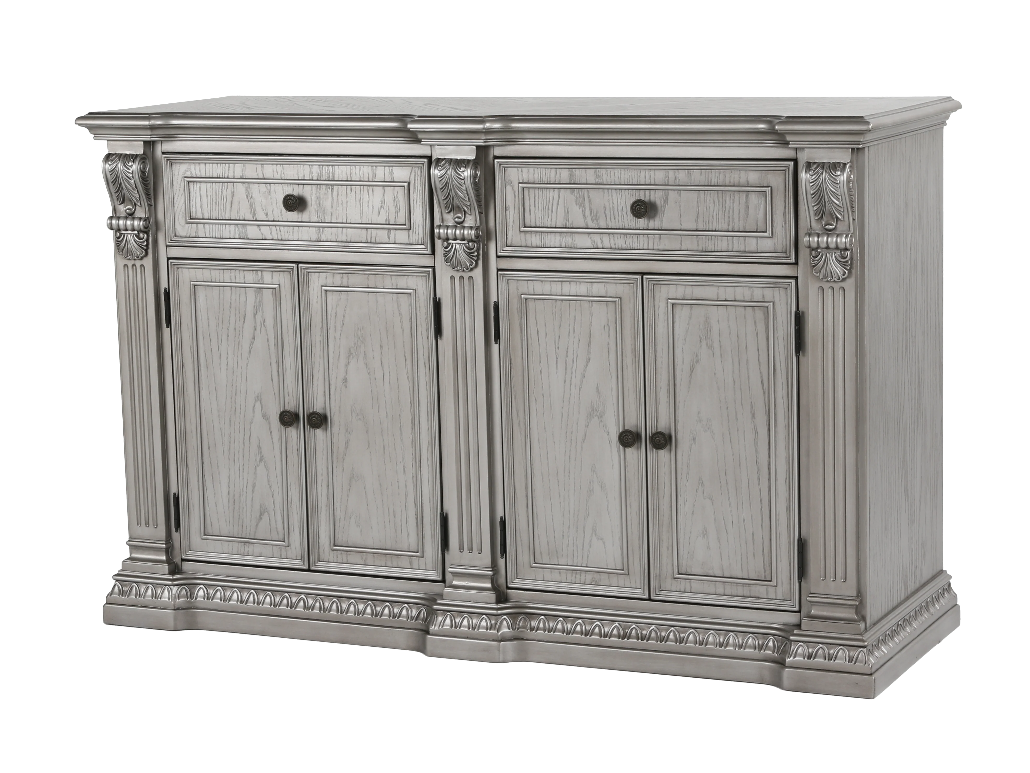 Glam Silver 2-Drawer 4-Door Dining Buffet