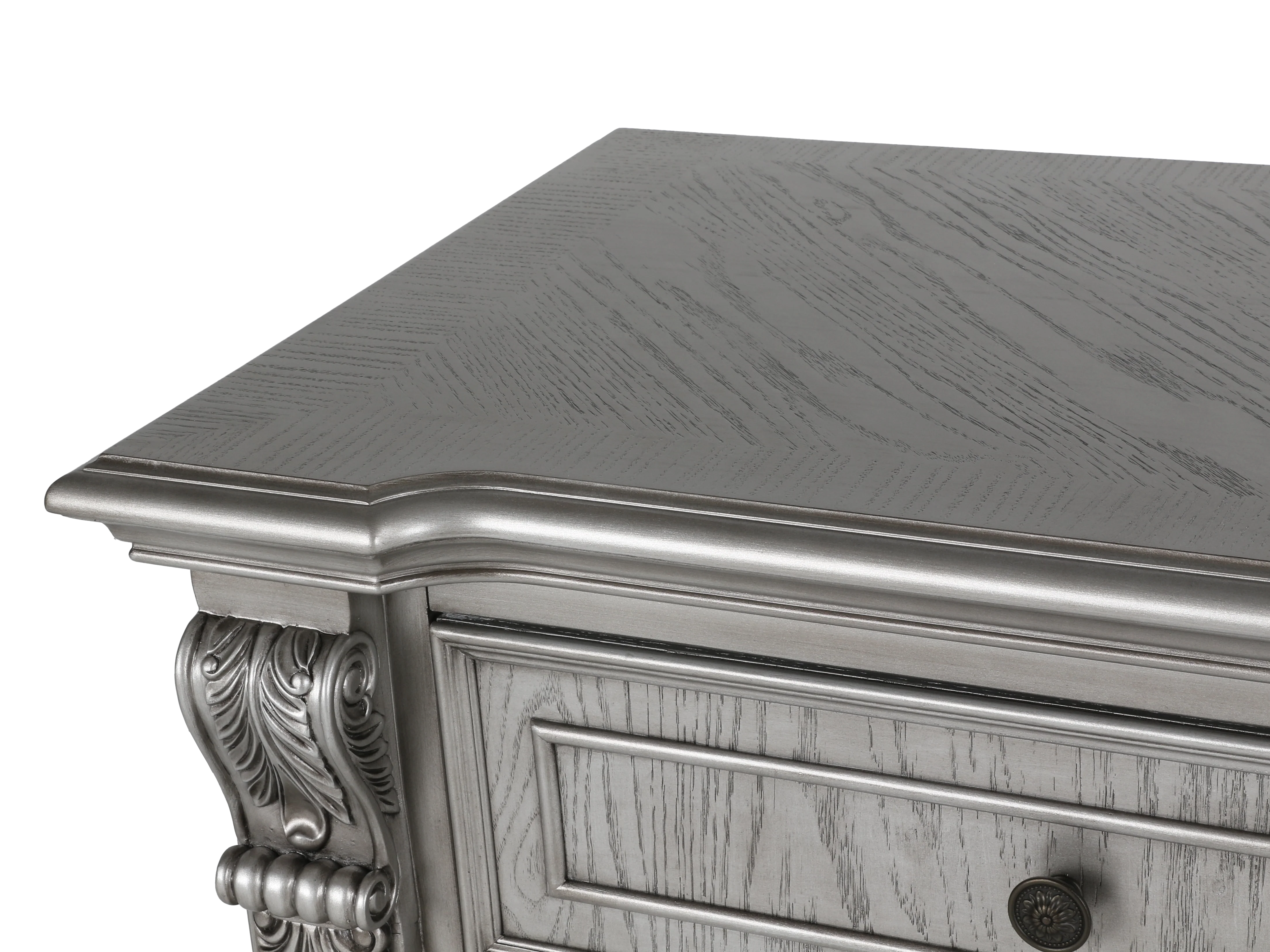 Glam Silver 2-Drawer 4-Door Dining Buffet - Image 4