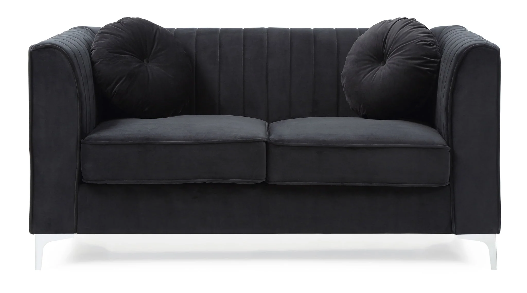 Glam Styled Micro Suede Loveseat - Image 17