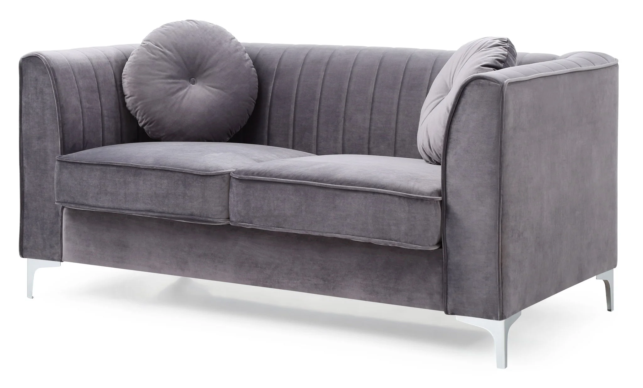 Glam Styled Micro Suede Loveseat - Image 18
