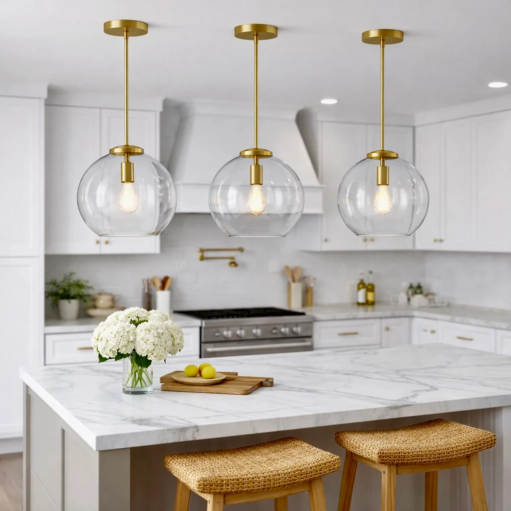 Gleam - Single Light Pendant Lamp With Clear Globe Satin - Antique Brass / Clear / Gold - Image 3