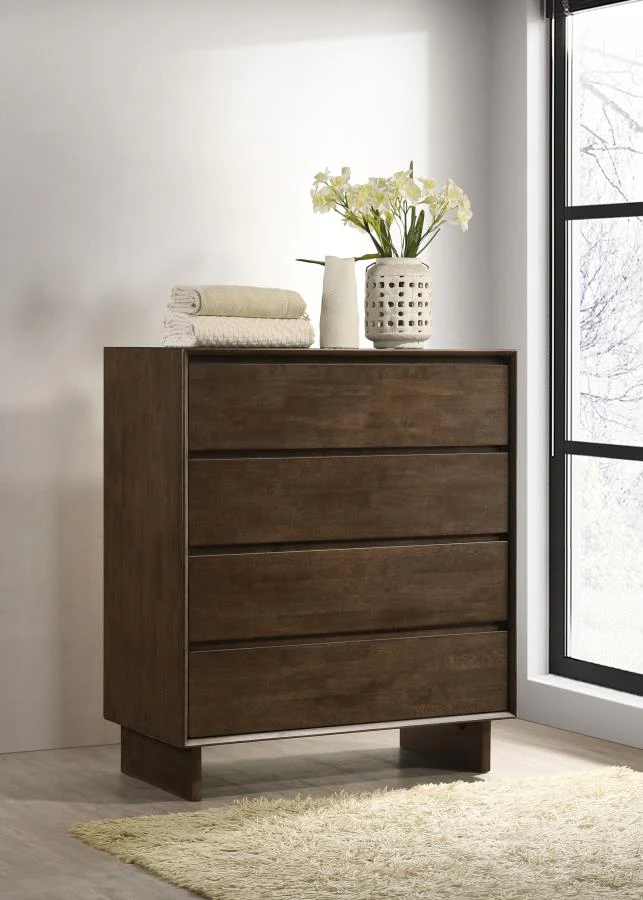 Glenwood - 4-Drawer Chest Of Drawers - Warm Brown - Image 2