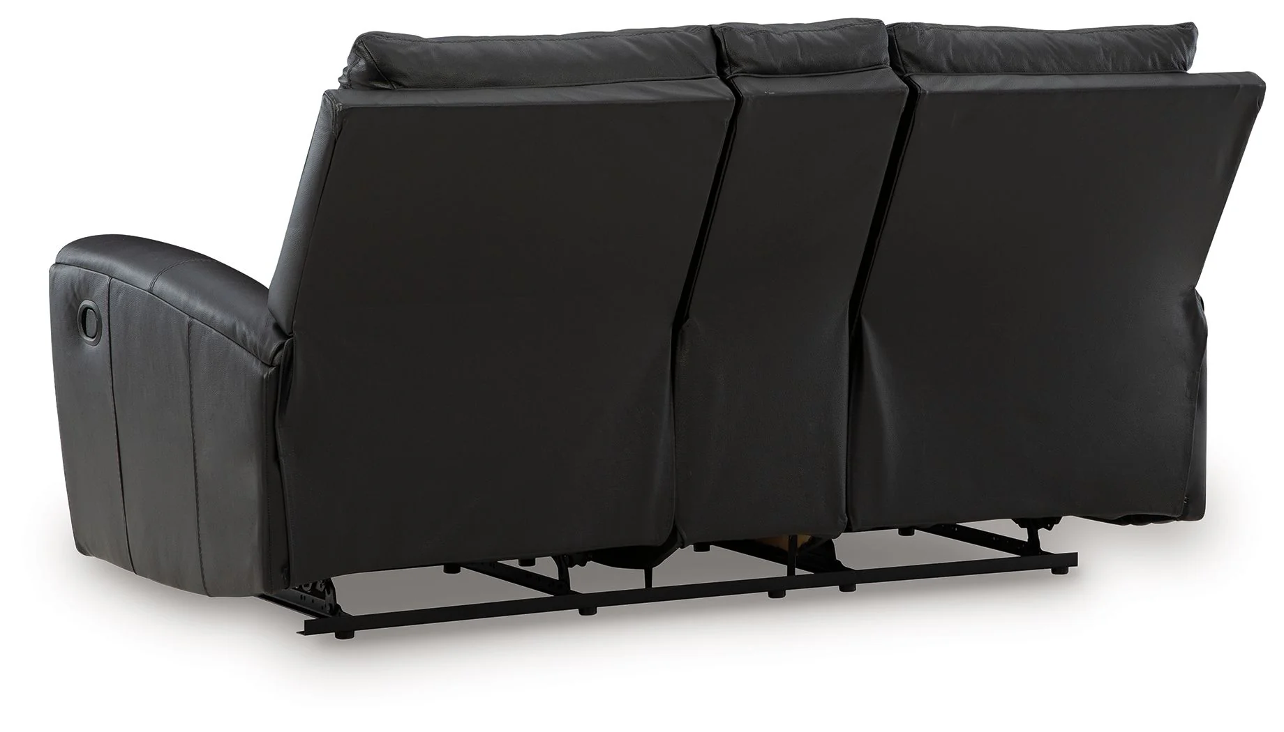 Glossmore - Reclining Loveseat With Console - Black - Image 7