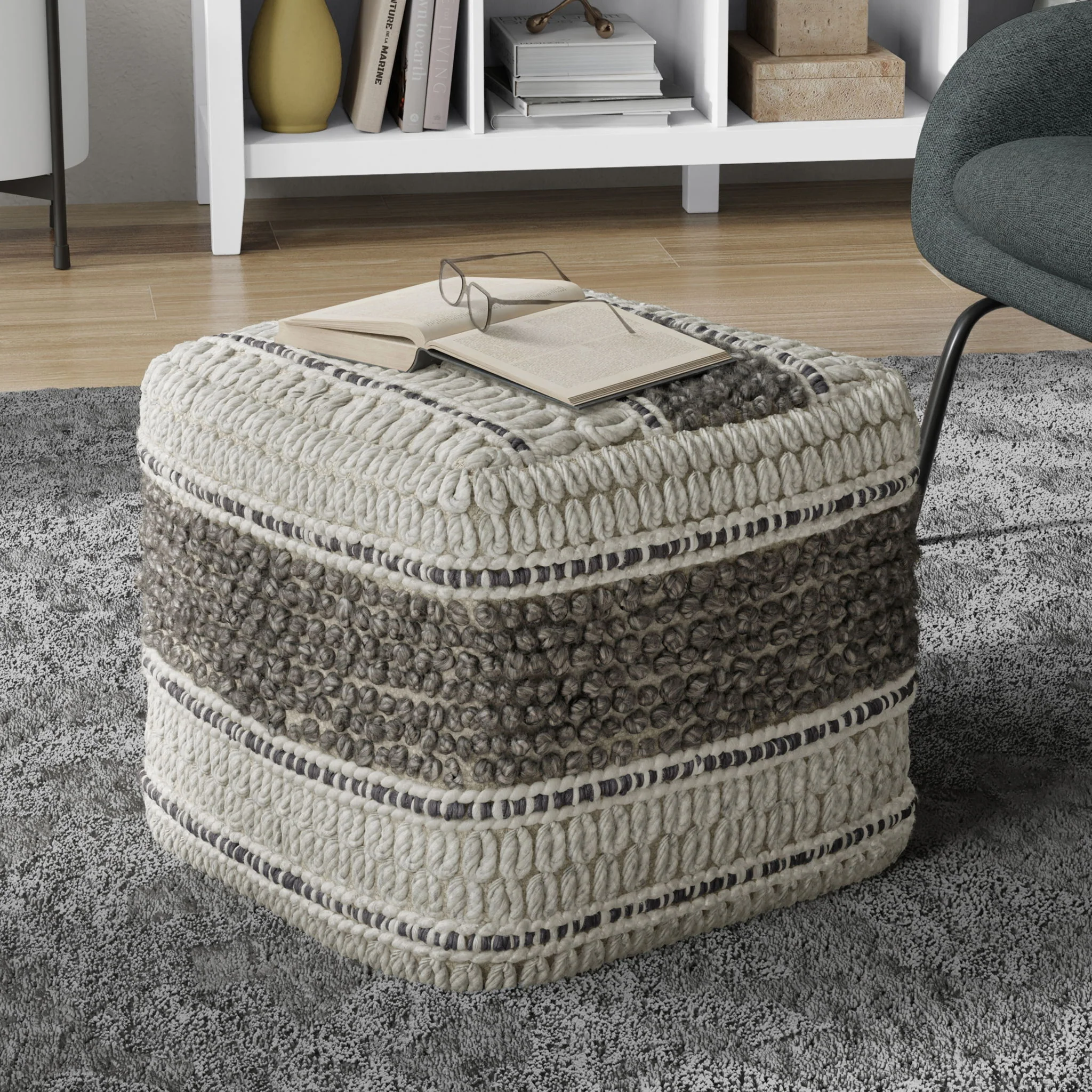 Grady - Handcrafted Square Pouf - Image 19