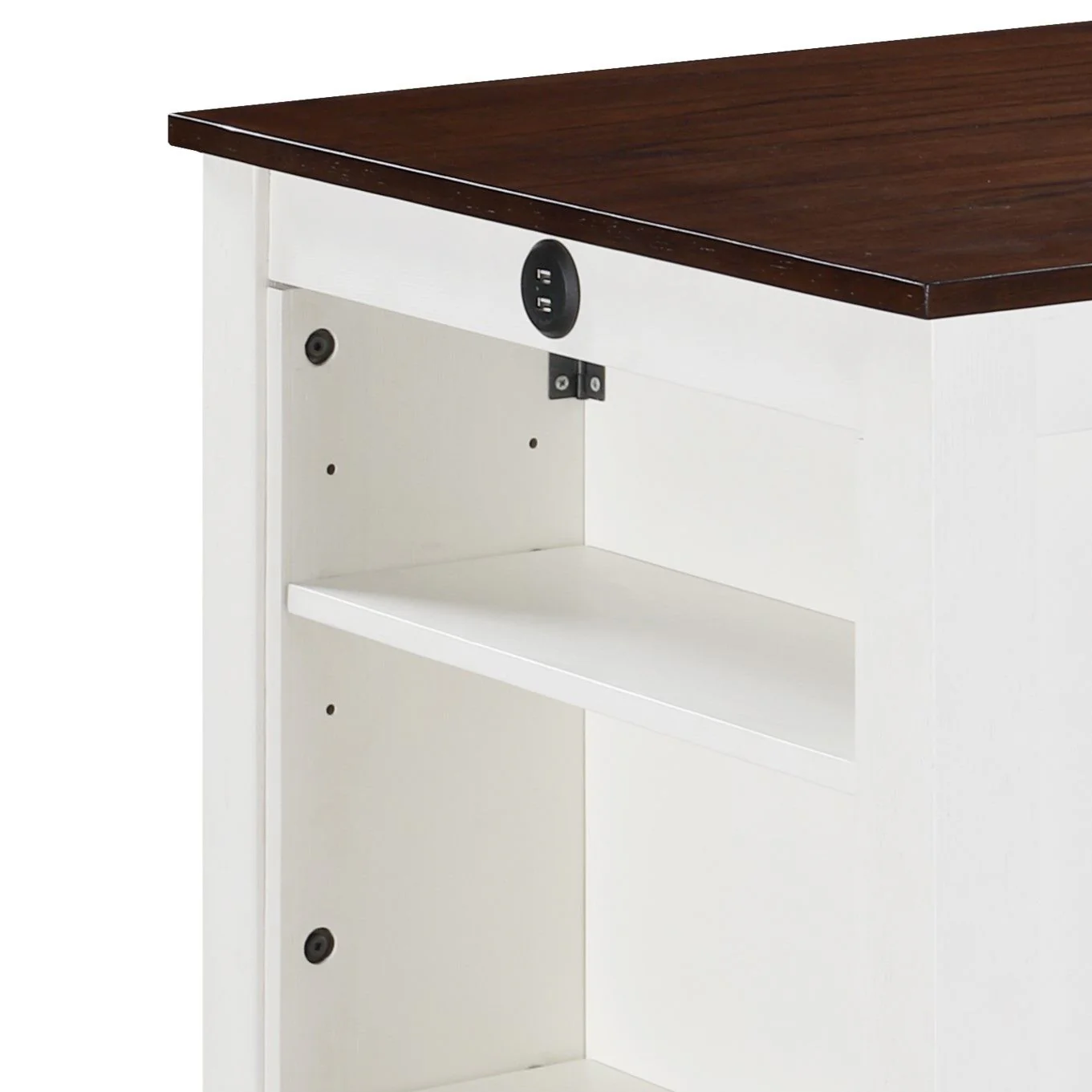 Graham - Small Space Counter Height Dining Table With USB Charging Ports And Shelves - Image 7