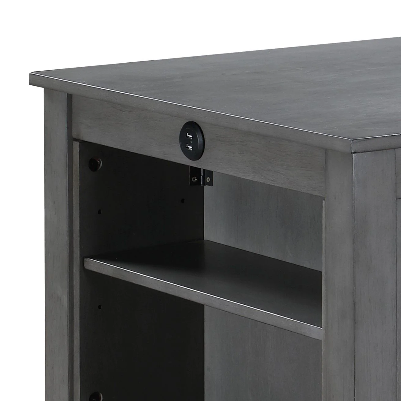 Graham - Small Space Counter Height Dining Table With USB Charging Ports And Shelves - Image 9
