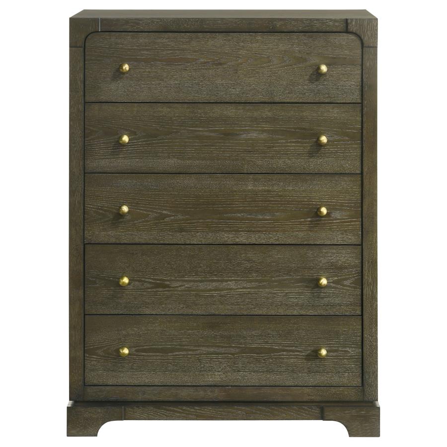 Gran Park - 5-Drawer Bedroom Chest Of Drawers - Dark Cocoa - Image 3