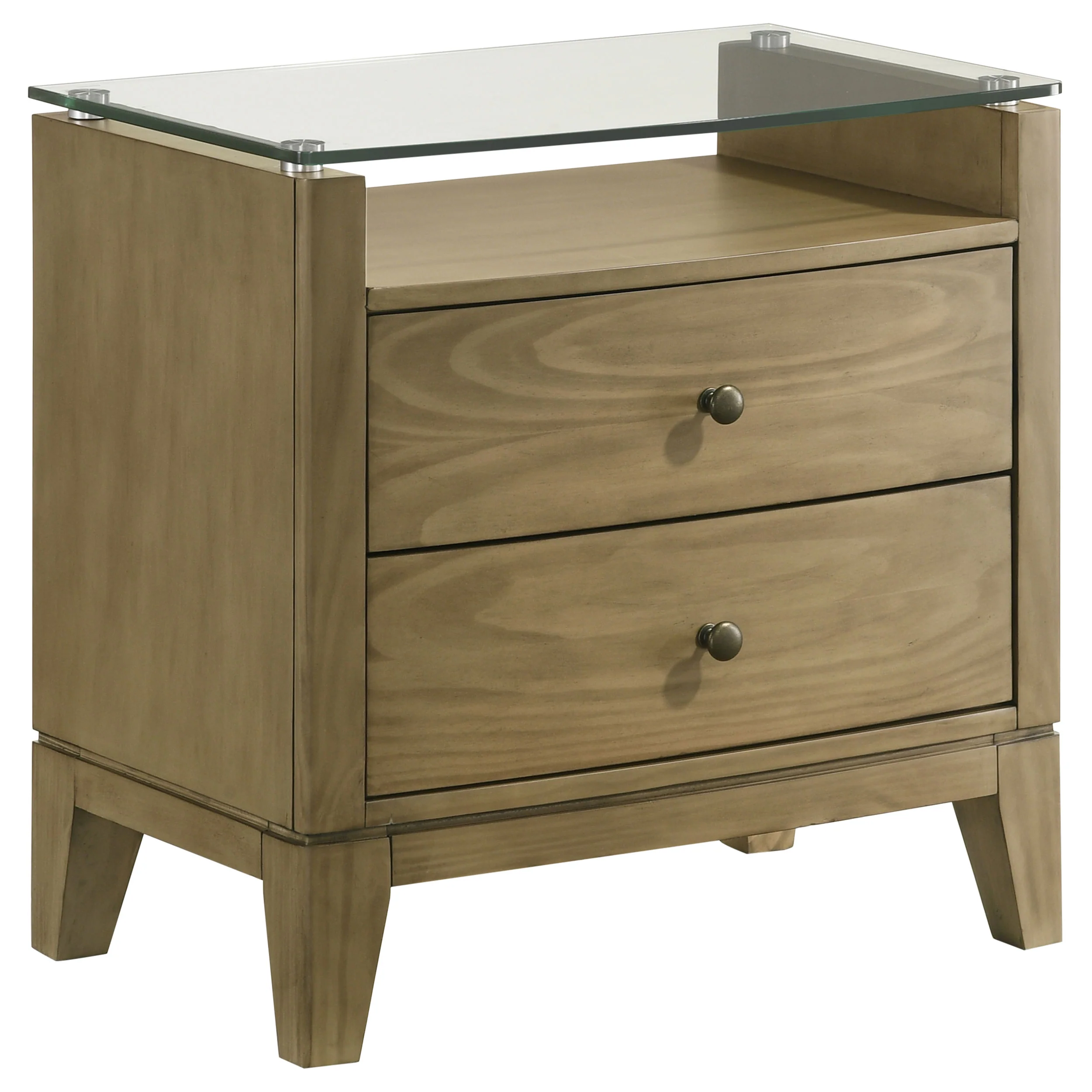 Granada - 2-Drawer Glass Top Nightstand - Natural Pine - Image 16