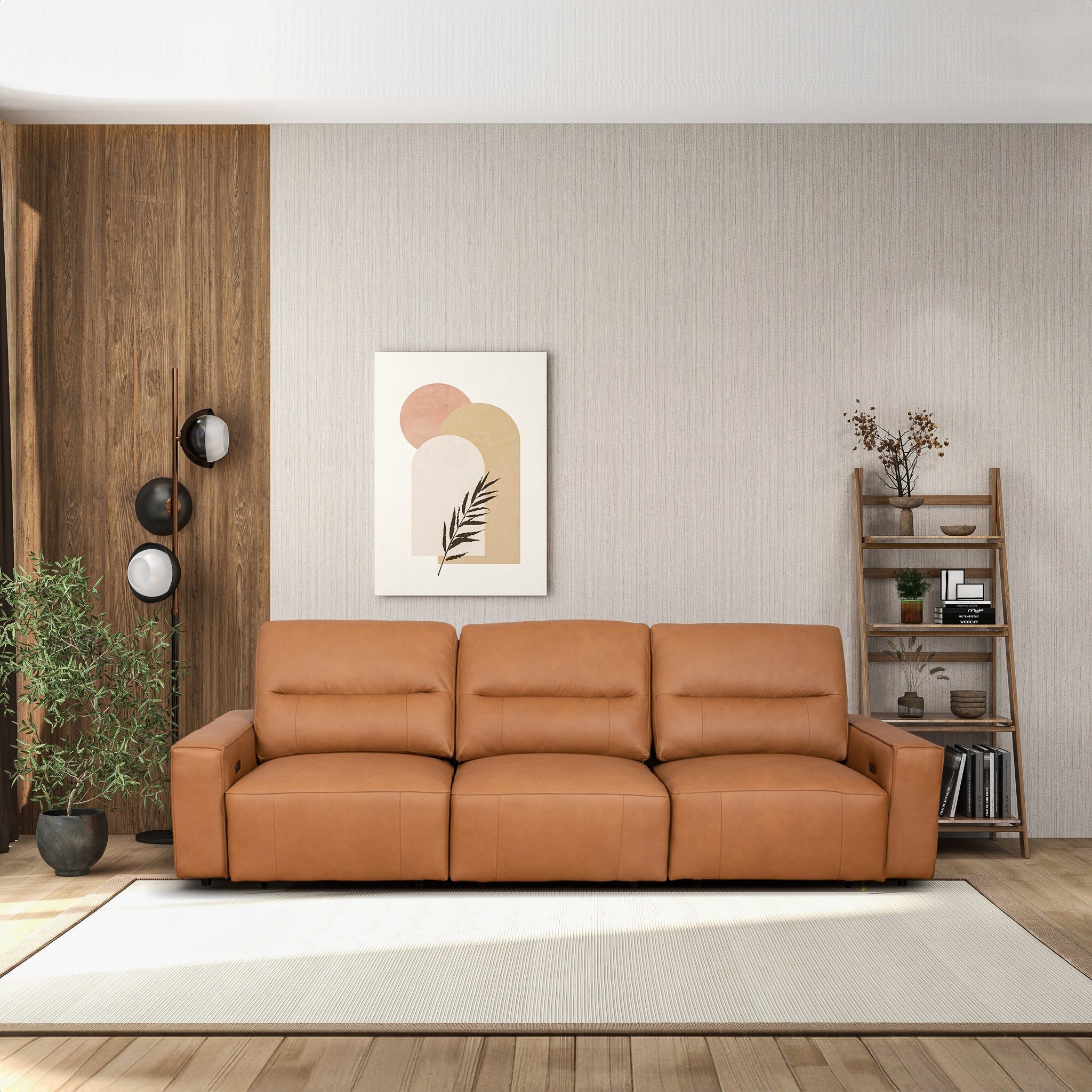 Grant - Triple Power Convertible Sofa - Cognac - Image 3