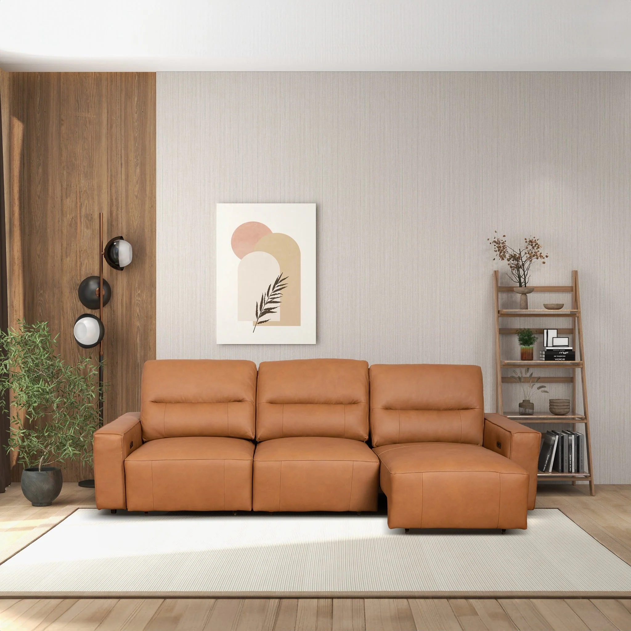 Grant - Triple Power Convertible Sofa - Cognac - Image 7