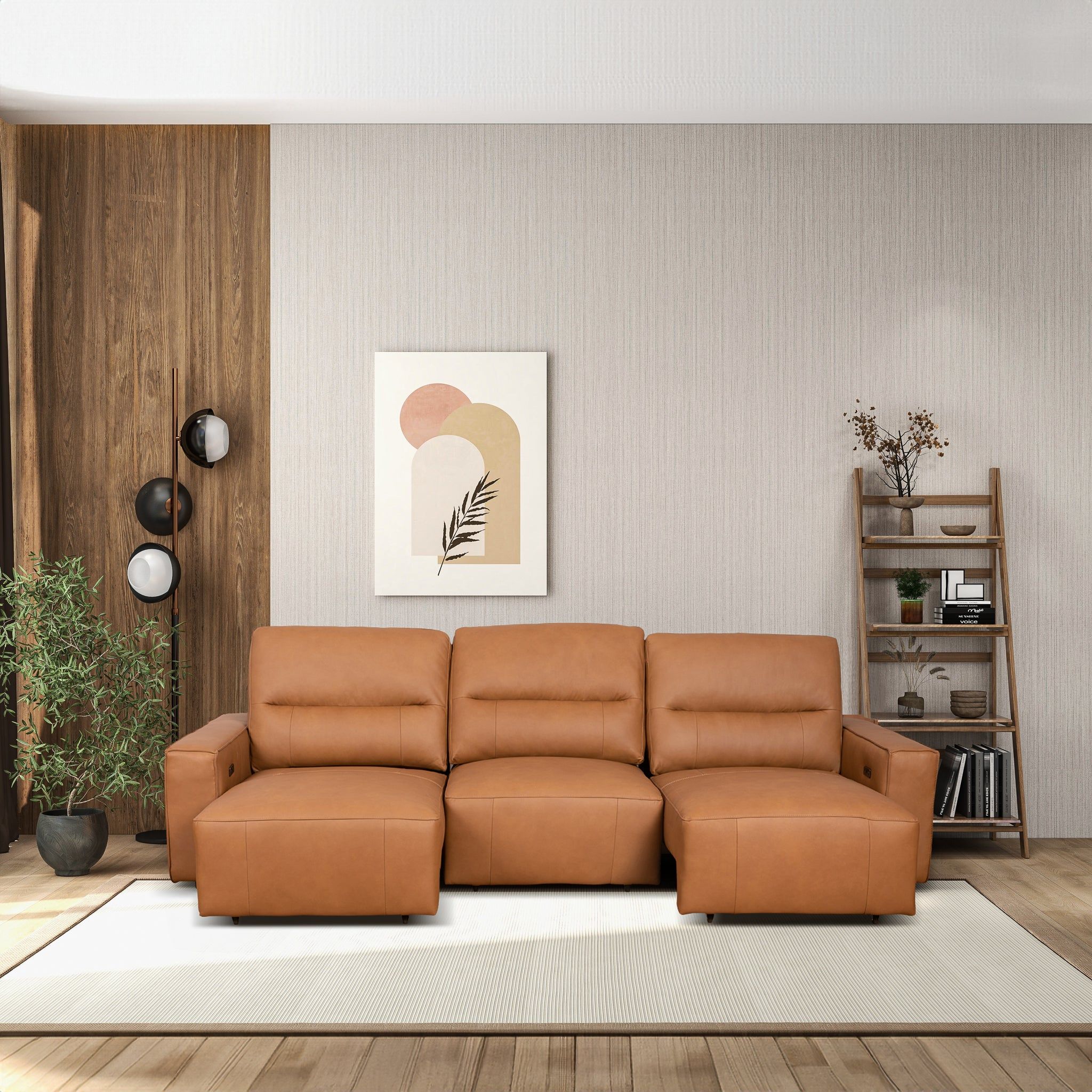 Grant - Triple Power Convertible Sofa - Cognac - Image 8