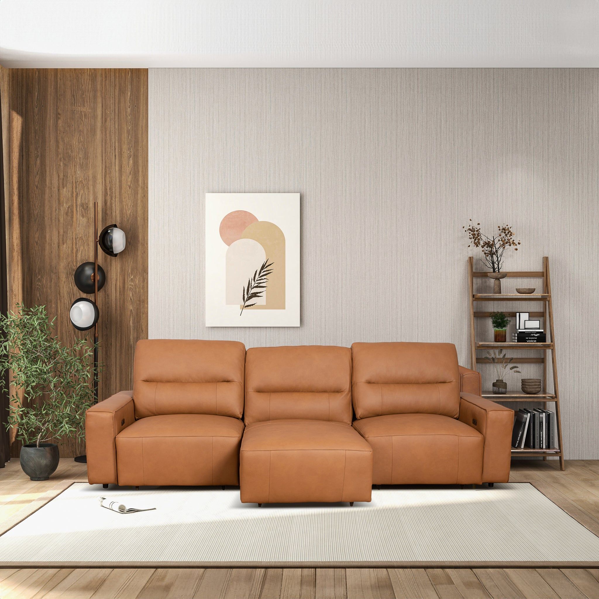 Grant - Triple Power Convertible Sofa - Cognac - Image 9