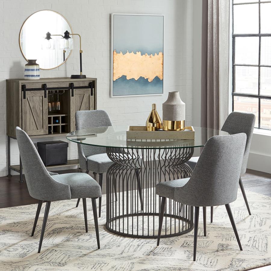 Granvia Round Metal Dining Table Base Gunmetal - Image 3