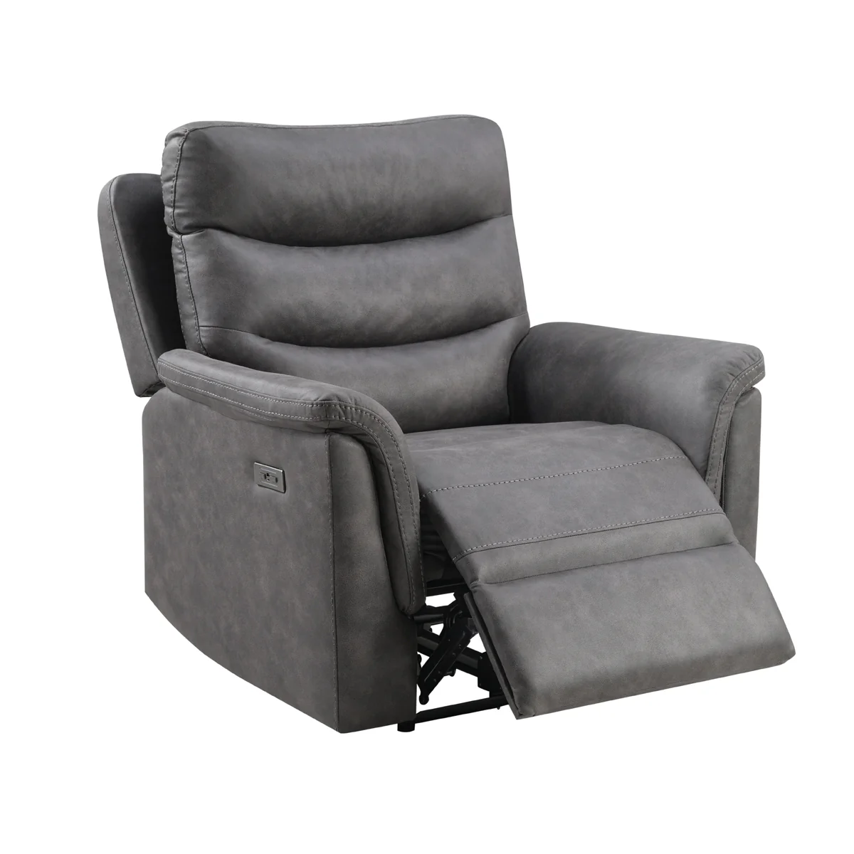 Gray Dual Power Recliner with Power Headrest - Image 3