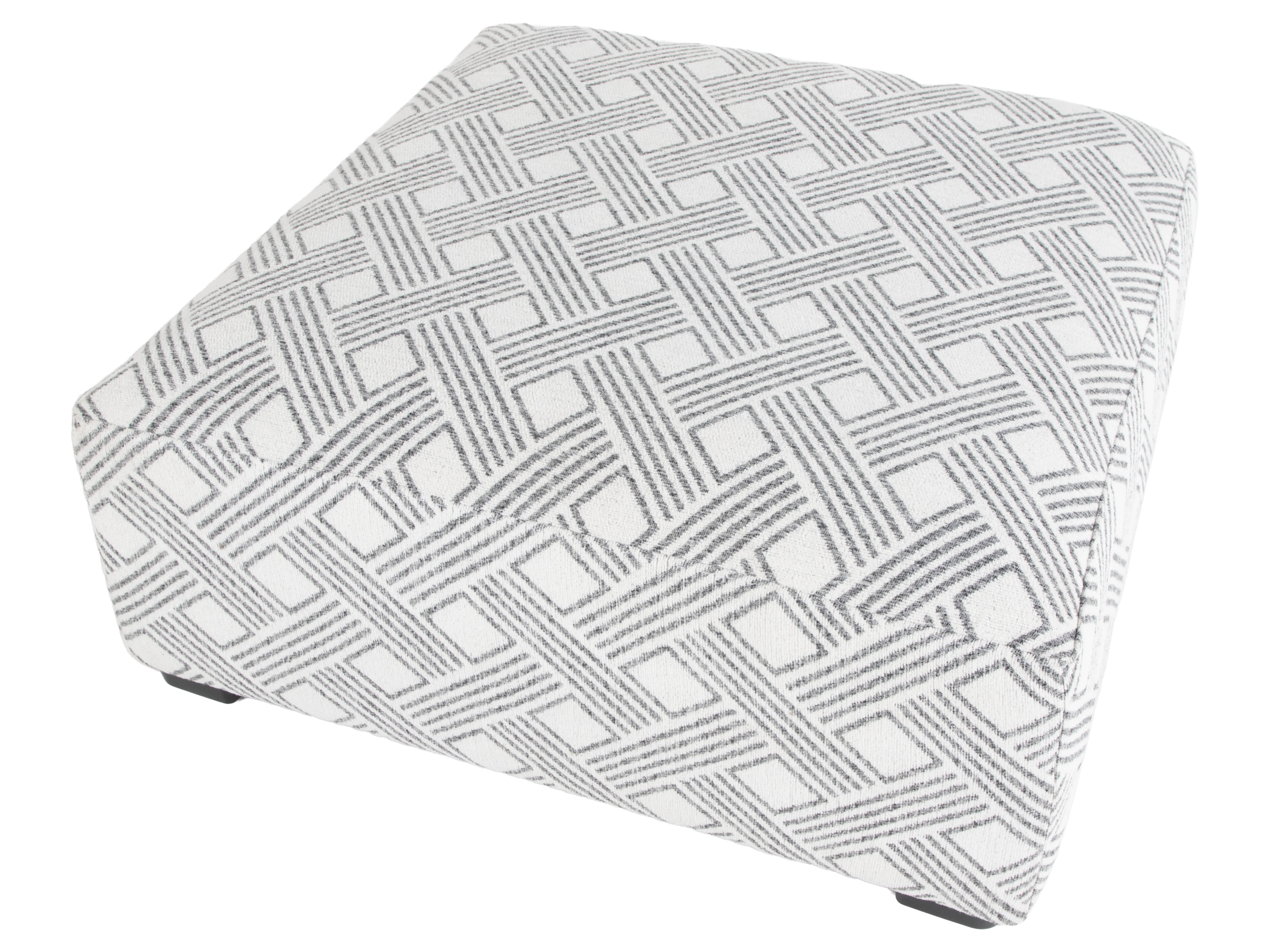 Gray Geometric Cocktail Ottoman - Image 2