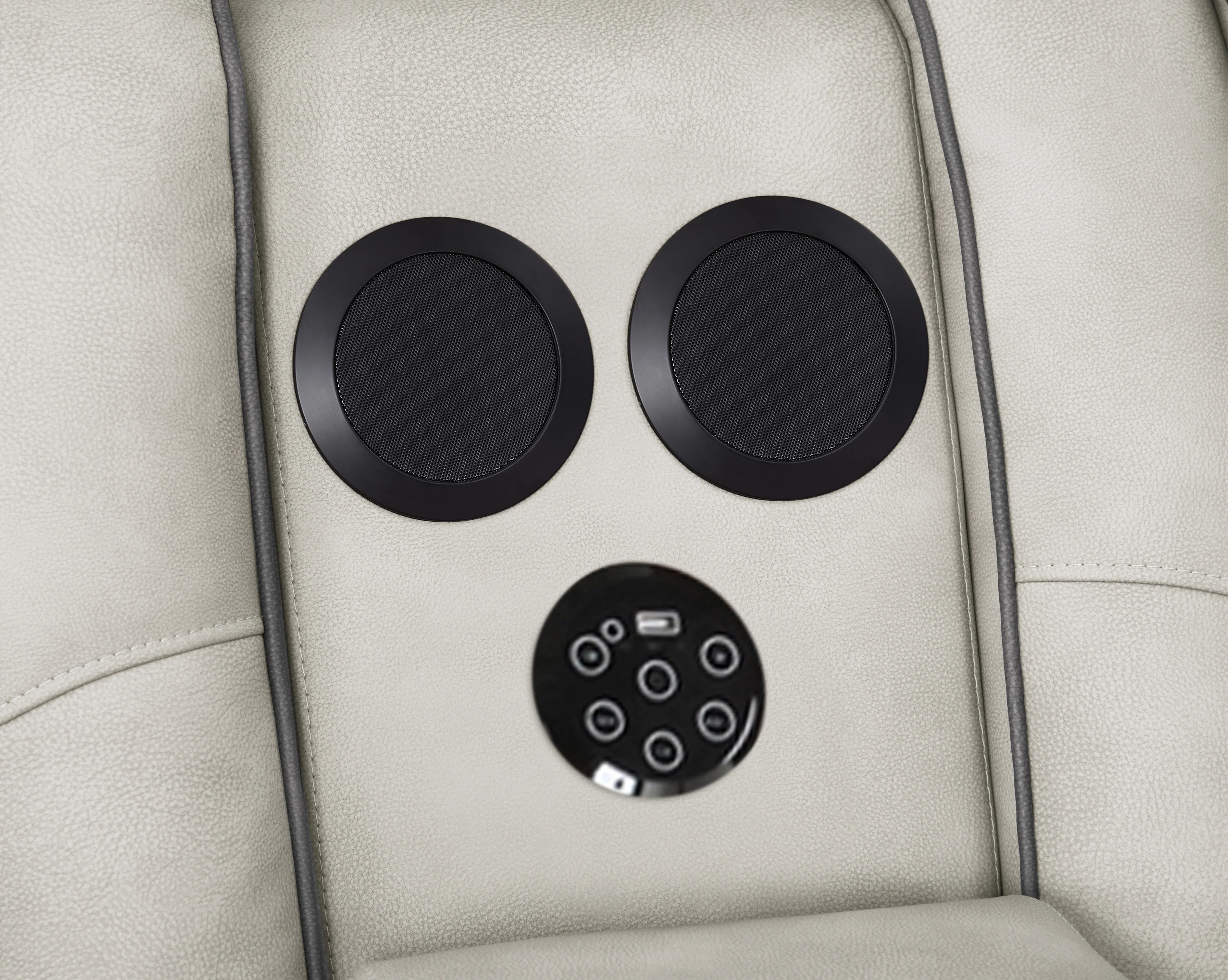 Gray Two-Tone Power Reclining Living Room Set with Power Headrests, LED Lighting, Console Storage, Bluetooth Speakers & USB Charging - Image 13