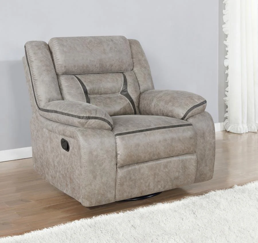 Greer - Upholstered Swivel Glider Recliner Chair - Image 3