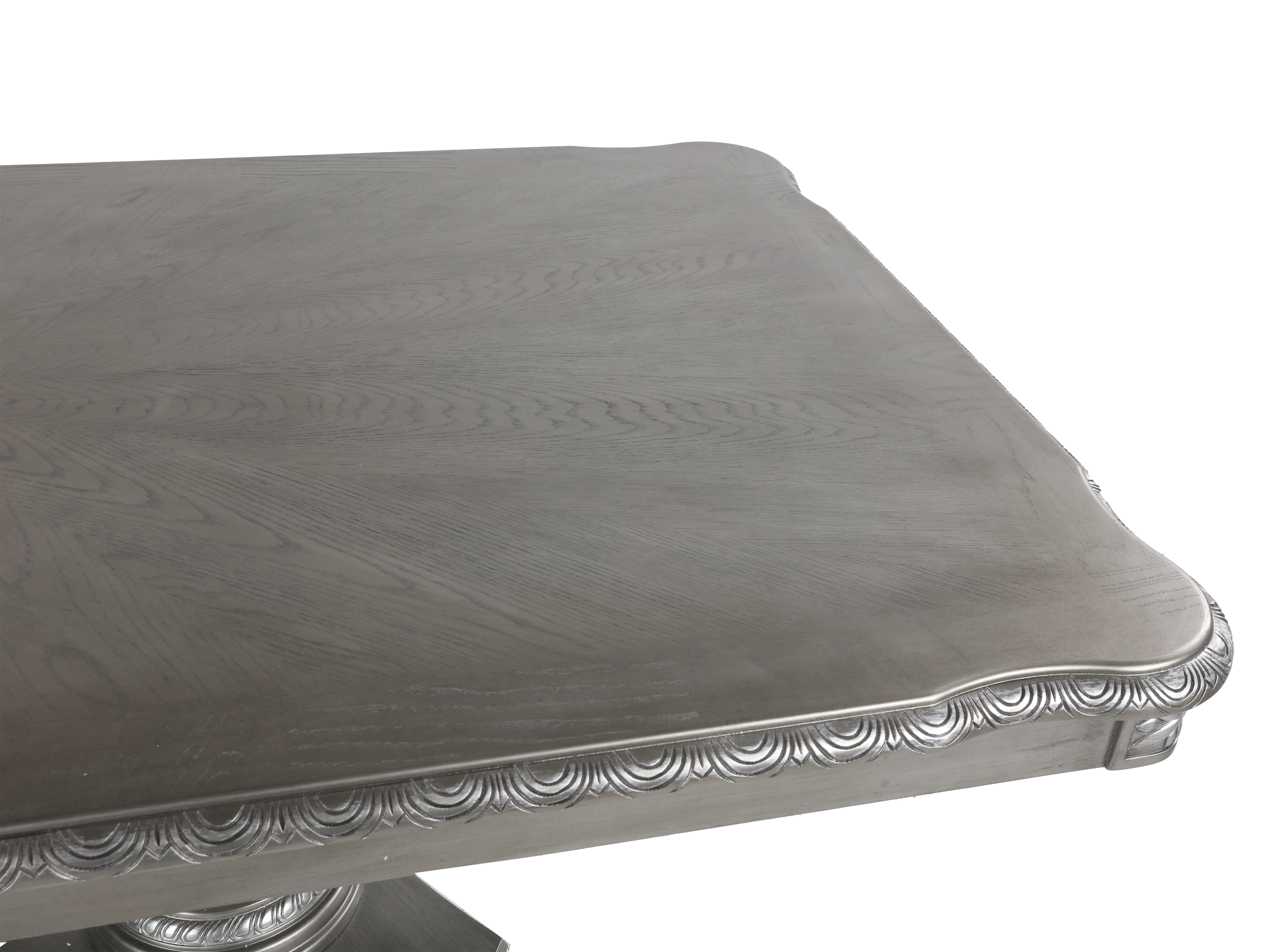 Grey Glam 9-Piece Double Pedestal Dining Set with Tufted Chairs - Image 5