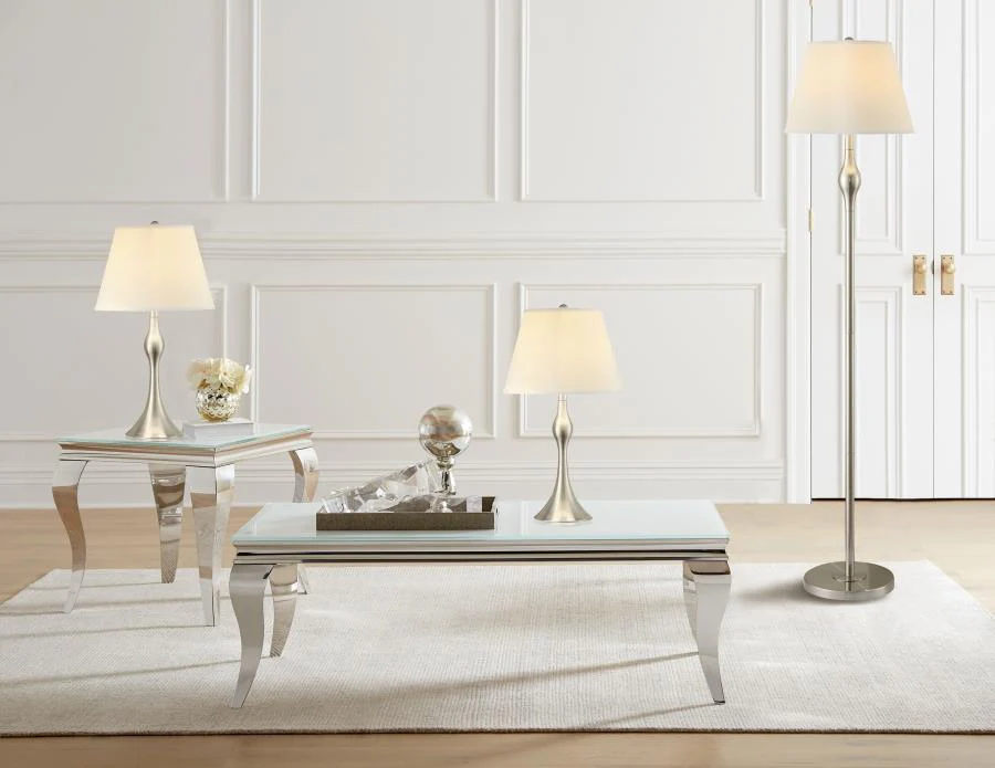Griffin - 3 Piece Floor And Table Lamp Set Brushed Nickel - Brush Nickel - Image 2
