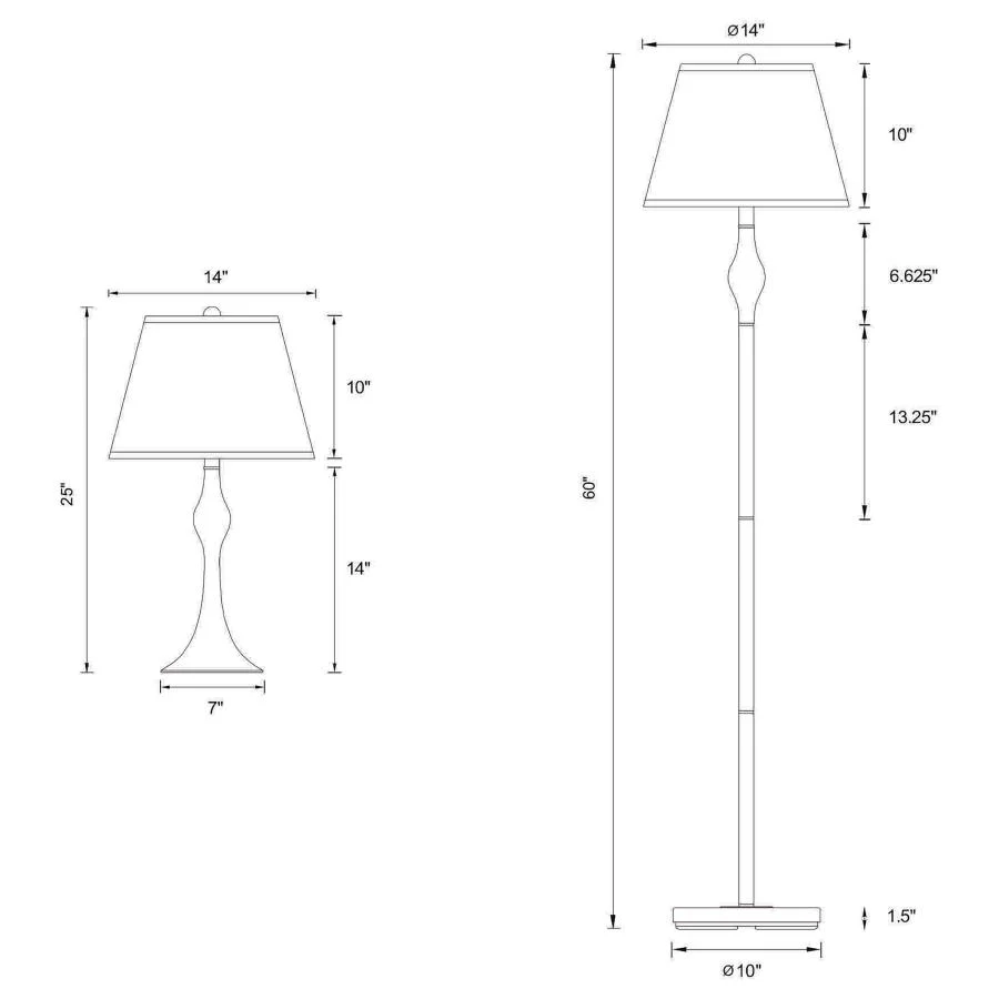 Griffin - 3 Piece Floor And Table Lamp Set Brushed Nickel - Brush Nickel - Image 3