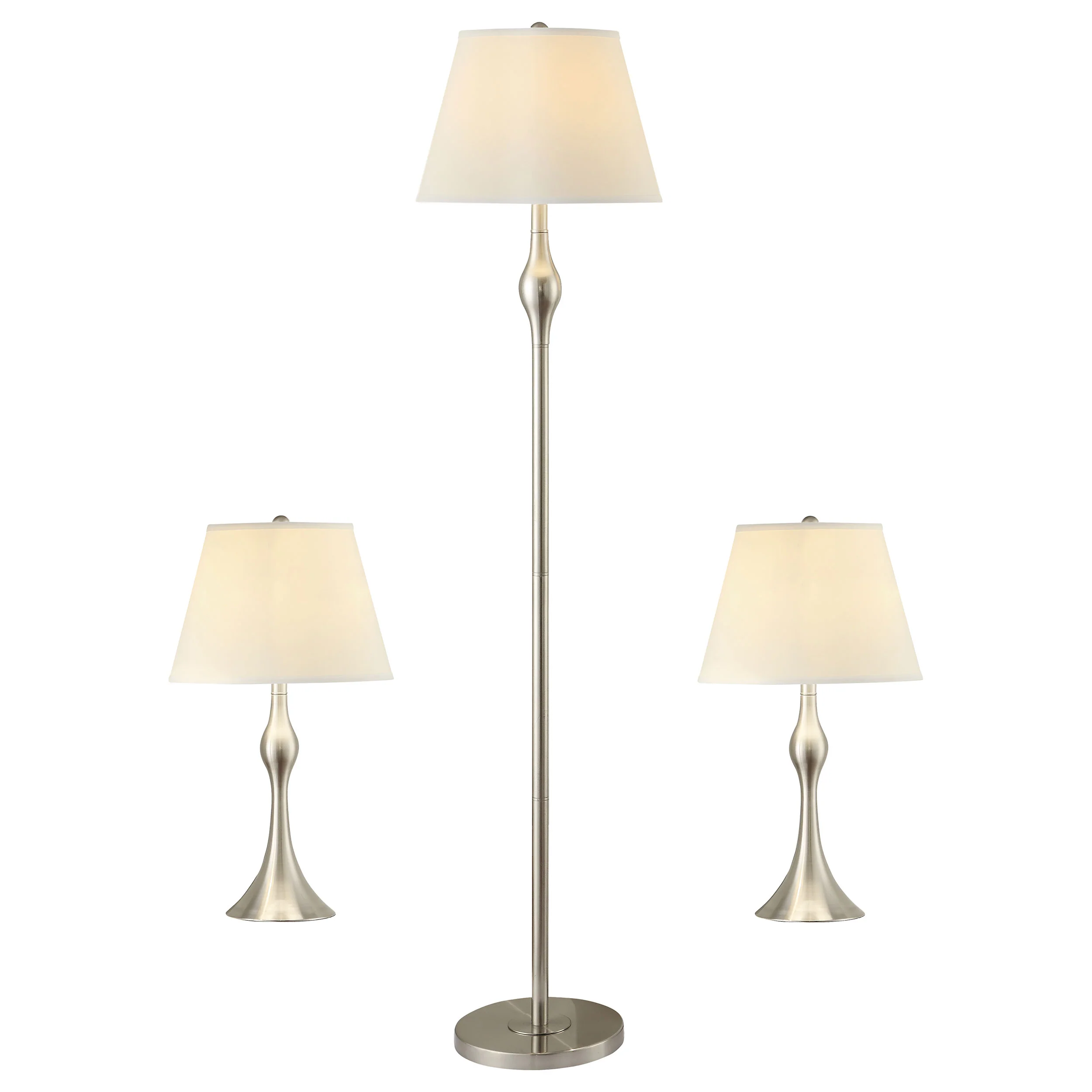 Griffin - 3 Piece Floor And Table Lamp Set Brushed Nickel - Brush Nickel - Image 4
